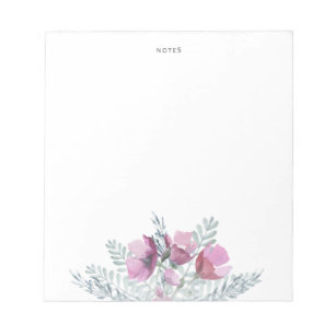 Purple and Blue Watercolor Flowers Notepad