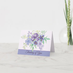 Purple and blue watercolor irises customisable not card