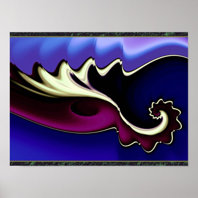 Purple and Blue Waves Poster (Front)
