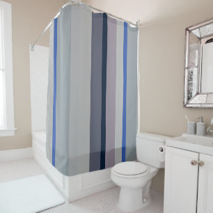 Purple and Blue Wavy Stripes Shower Curtain