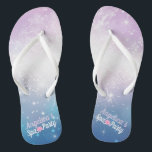 Purple and Blue with White Sparks| Pink Spa Flower Jandals<br><div class="desc">Purple and Blue with White Sparks| Pink Spa Flower Flip Flops</div>