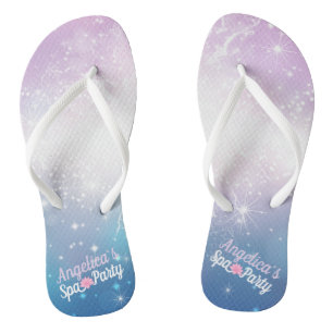 Purple and Blue with White Sparks  Pink Spa Flower Jandals