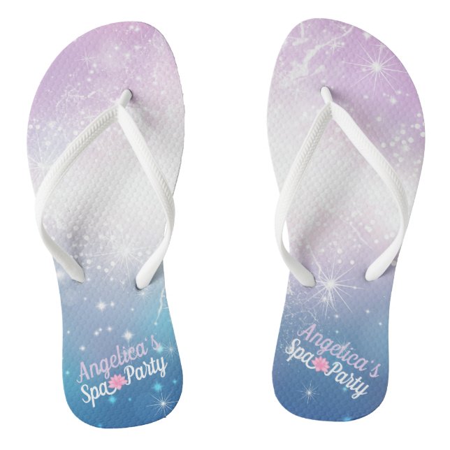 Purple and Blue with White Sparks| Pink Spa Flower Jandals (Footbed)