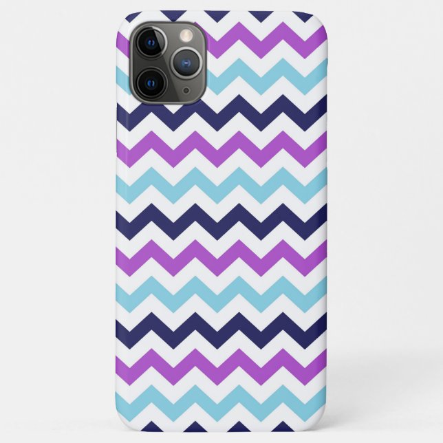 Purple and Blue Zig Zag Chevrons Pattern Case-Mate iPhone Case (Back)