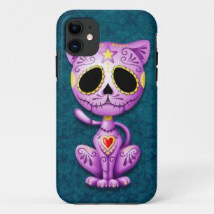 Purple and Blue Zombie Sugar Kitten Case-Mate iPhone Case