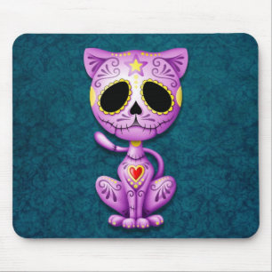 Purple and Blue Zombie Sugar Kitten Mouse Pad