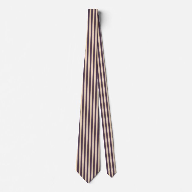 Purple and blush pink line stripes pattern tie (Front)
