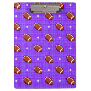 Purple and Brown Football Pattern Clipboard