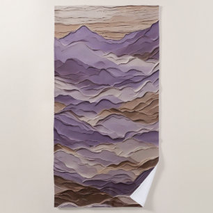 Purple and Brown Mystic Mountain Beach Towel
