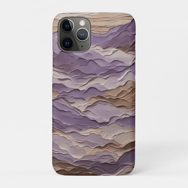 Purple and Brown Mystic Mountain Case-Mate iPhone Case (Back)