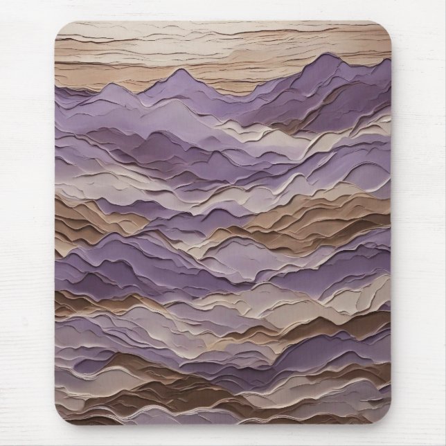 Purple and Brown Mystic Mountain Mouse Pad (Front)