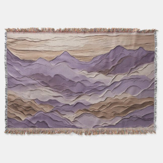 Purple and Brown Mystic Mountain Throw Blanket