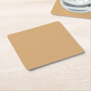 Purple and brown stripes square paper coaster