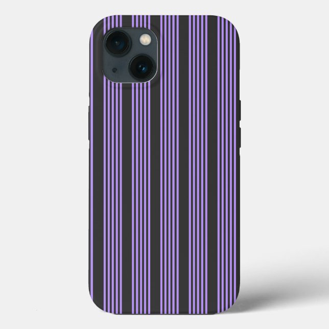 Purple and charcoal five stripe pattern Case-Mate iPhone case (Back)