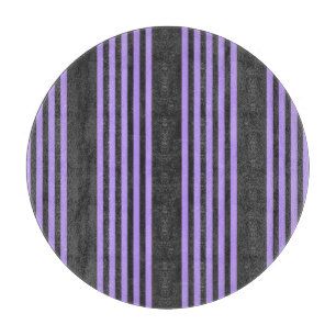 Purple and charcoal five stripe pattern cutting board