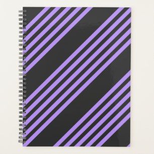 Purple and charcoal five stripe pattern planner