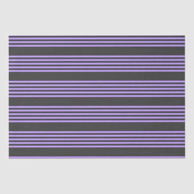 Purple and charcoal five stripe pattern tissue paper (Front)