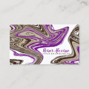 purple and chocolate strokes business card
