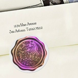 Purple and Copper Peacock Wax Look Seal