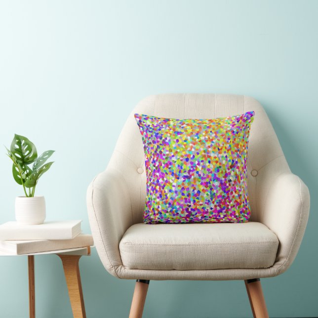 Purple and Coral Abstract Shapes Pattern Cushion (Chair)