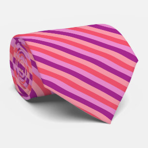 Purple and Coral Striped Tie