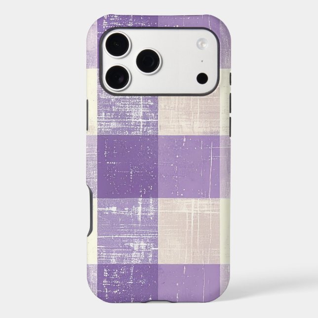 Purple and cream buffalo check plaid pattern (Back)
