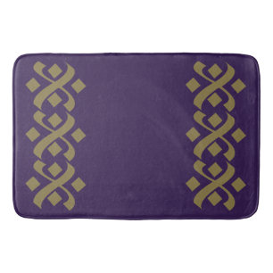 Purple and Dark Beige Flourish Elegant  Bath Mat