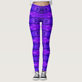 Purple and eggplant abstract patterned  leggings