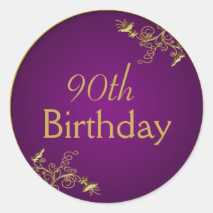 Purple and Gold 1.5" Diameter Sticker