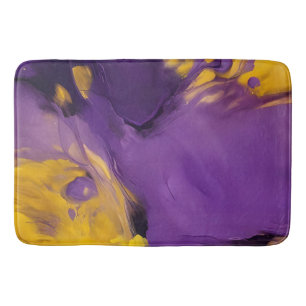 Purple and Gold Abstract Bath Mat