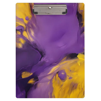 Purple and Gold Abstract Clipboard