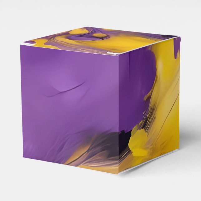 Purple and Gold Abstract Favour Box (Front Side)
