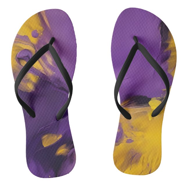 Purple and Gold Abstract  Jandals (Footbed)