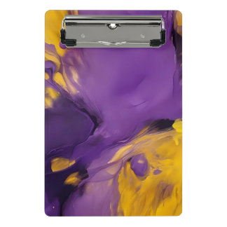 Purple and Gold Abstract Mini Clipboard
