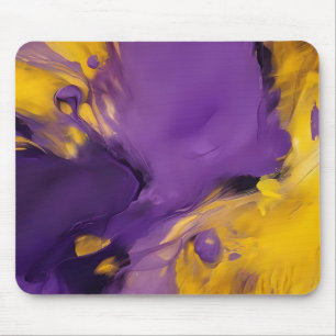 Purple and Gold Abstract Mouse Pad