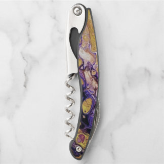 Purple and gold abstract paint corkscrew