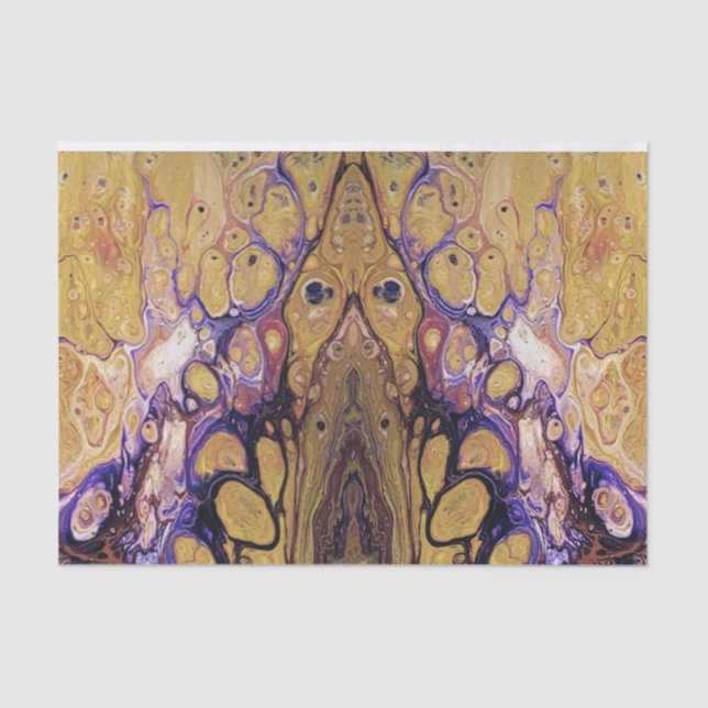 Purple and gold abstract paint tissue paper (Front)