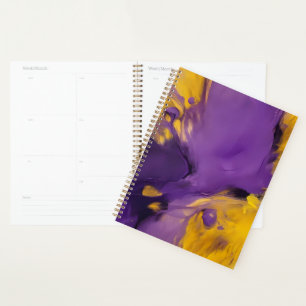 Purple and Gold Abstract Planner