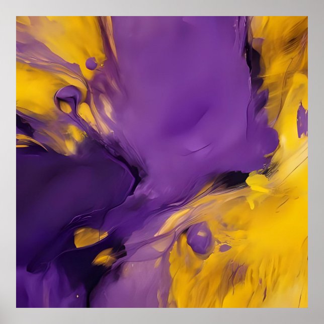 Purple and Gold Abstract Poster (Front)