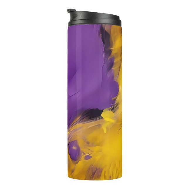 Purple and Gold Abstract Thermal Tumbler (Rotated Right)