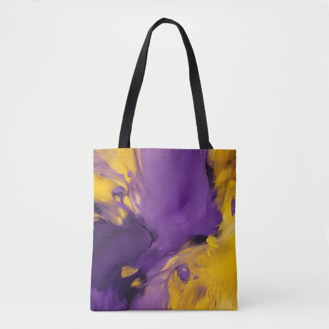 Purple and Gold Abstract Tote Bag (Front)