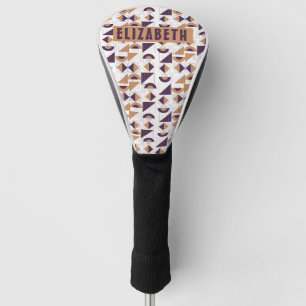 Purple and gold Aesthetic abstract Pattern Golf Head Cover