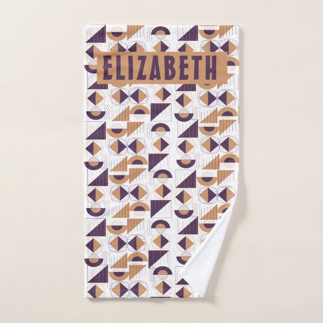 Purple and gold Aesthetic abstract Pattern Hand Towel (Hand Towel)