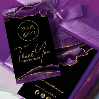 Purple and gold agate package insert