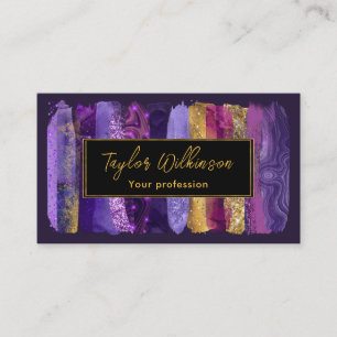 Purple and Gold Astral Brush Strokes Business Card