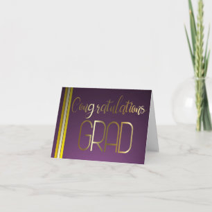 Purple and Gold Congratulations Grad Card