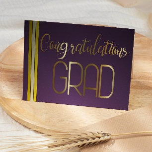 Purple and Gold Congratulations Grad Card