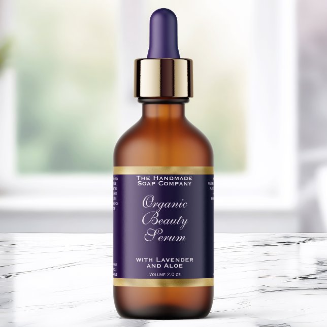 Purple and Gold Cosmetics Dropper Bottle Label (Creator Uploaded)