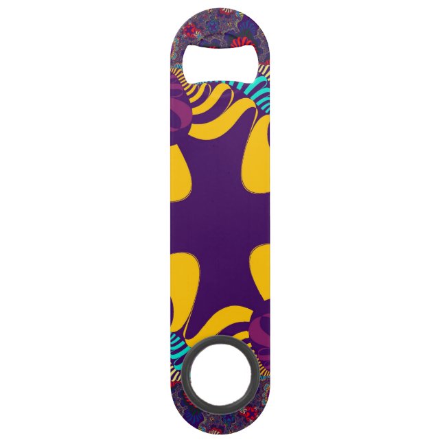 Purple and Gold Cross Bottle Opener (Front)