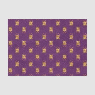 Purple and gold  Egyptian scarab Tissue Paper